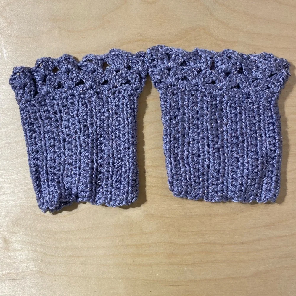 Handmade Purple Crochet Boot Toppers (OT)